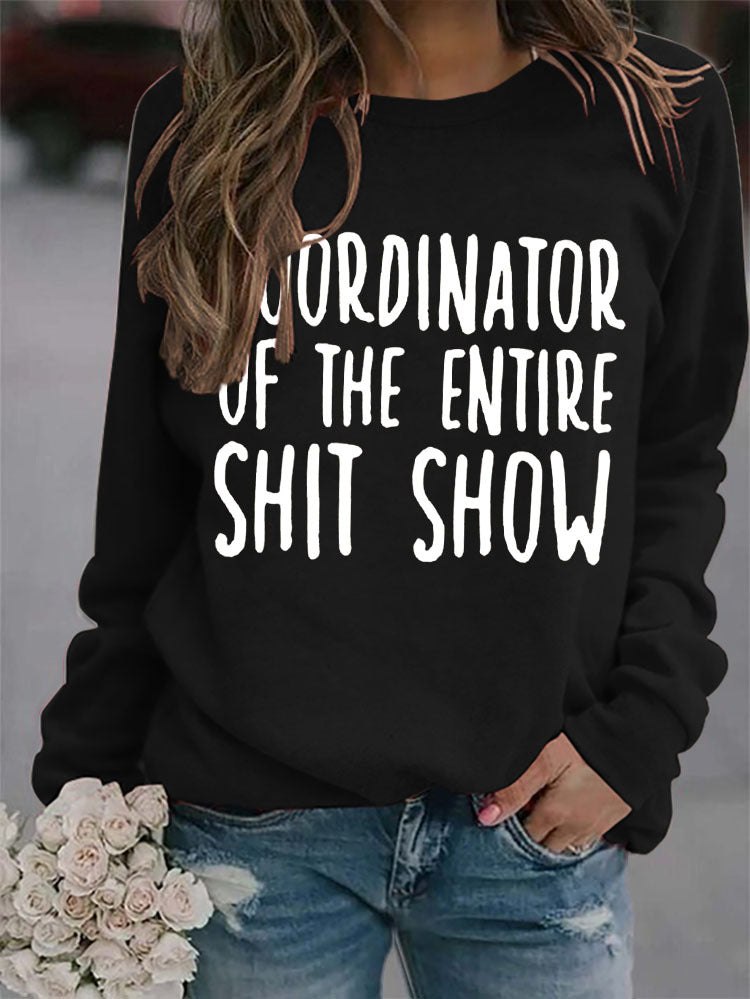 Cordinator Printed Crew Neck Long Sleeve Sweatshirt