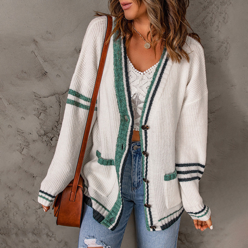 Casual Loose Long Sleeve Button Down Knitted Cardigan