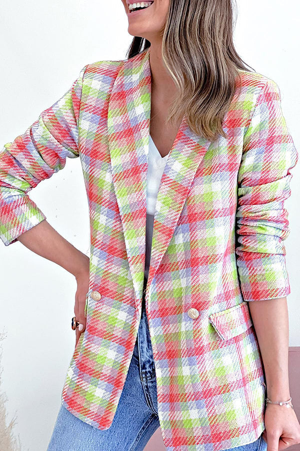 Sunrise In Your Eyes Multi Plaid Blazer