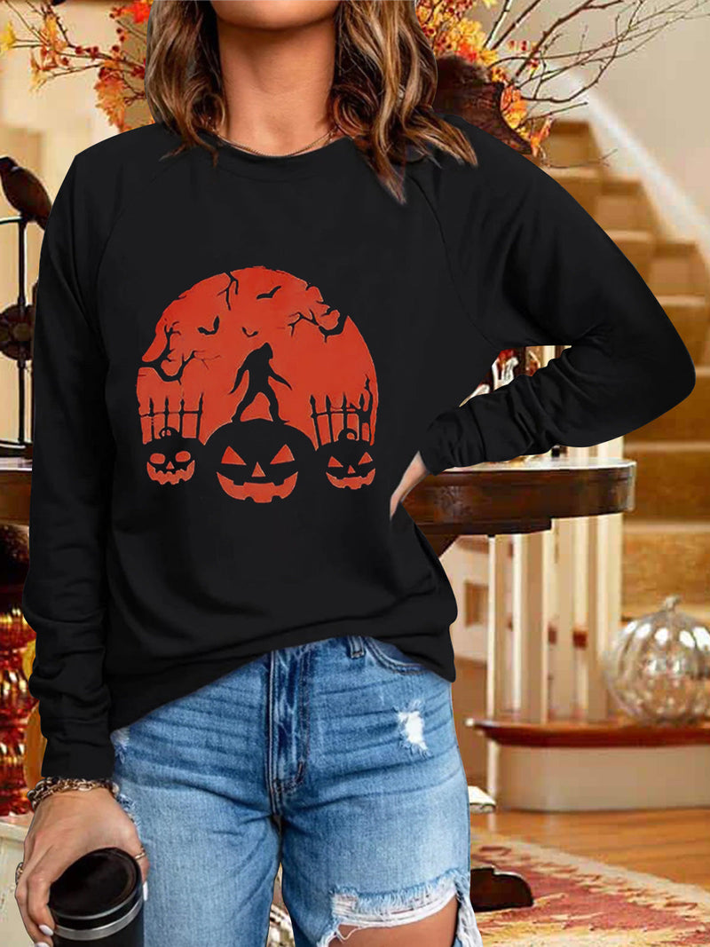 Women's T-Shirts Printed Round Neck Long Sleeve T-Shirt