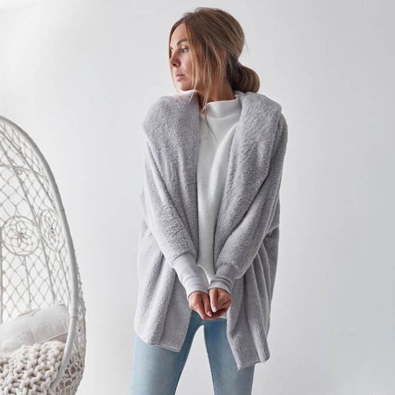 Long Sleeve Plain Hooded Sweater
