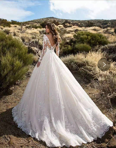 Lace Wedding Long Sleeve Gown