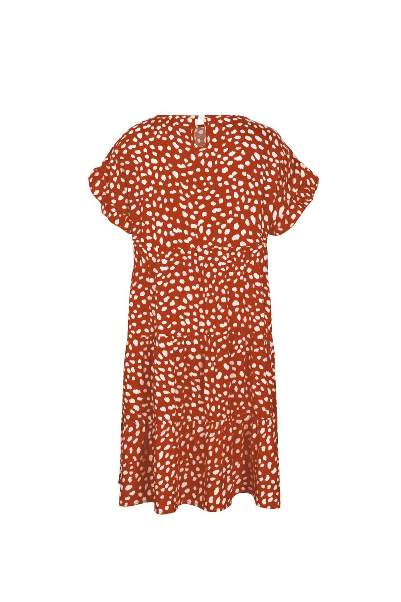 Ruffle Short Sleeve Casual Mini Dress