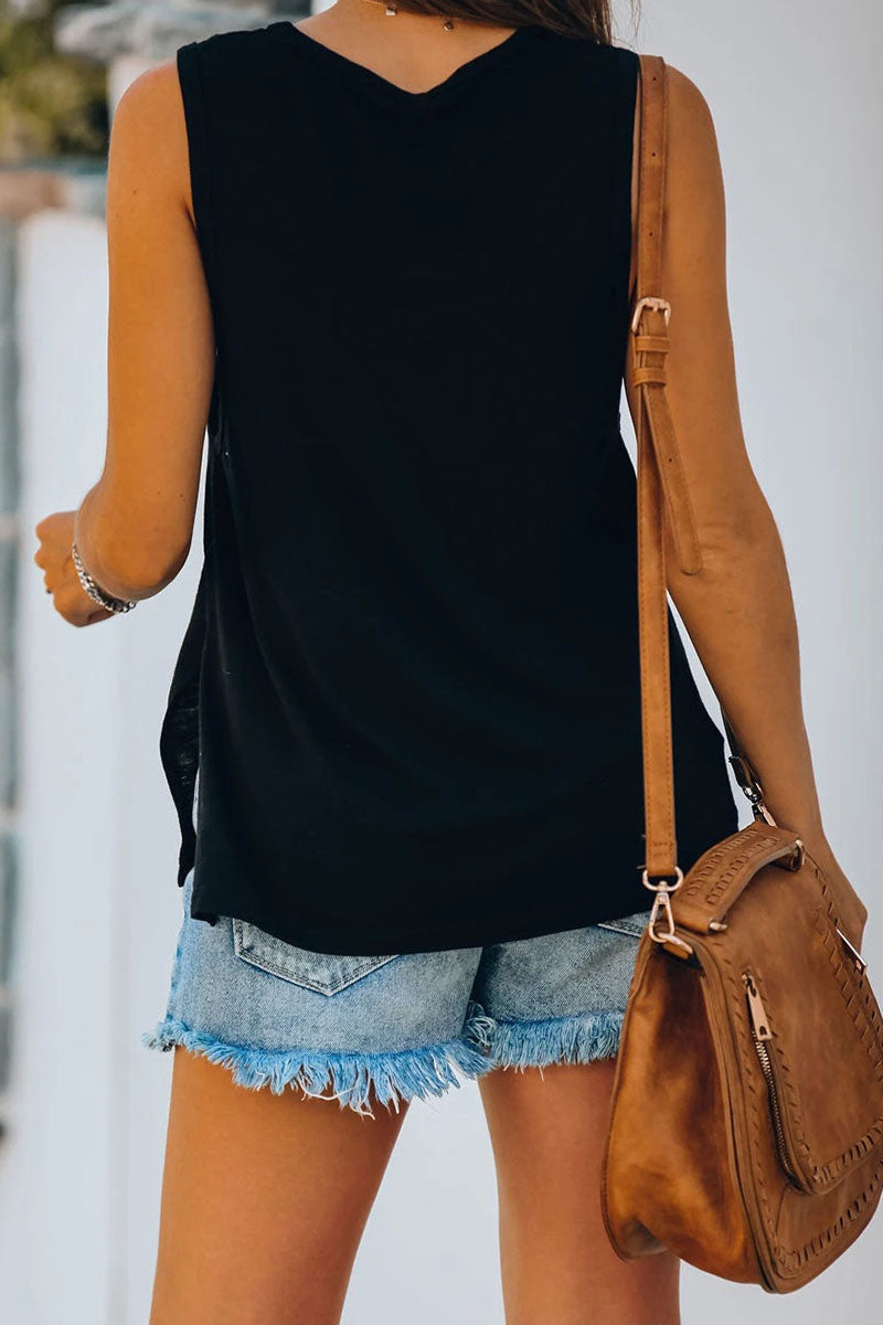 Fashion Casual Solid Asymmetrical V Neck Tops