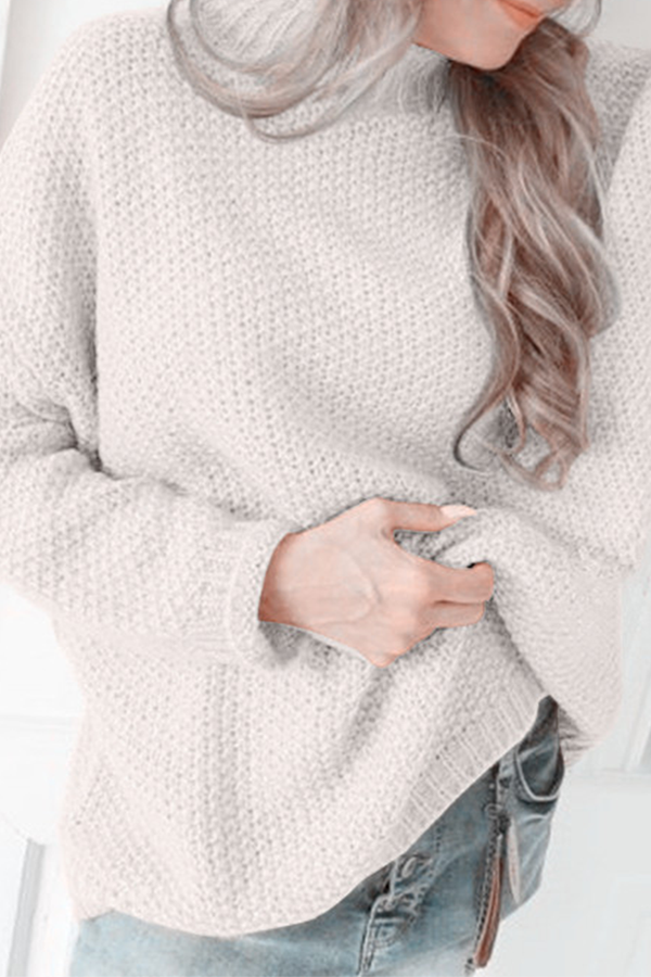 Casual Solid Split Joint Basic Half A Turtleneck Tops Sweater（4 colors）