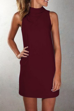 Casual Solid Split Joint Halter Straight Dresses