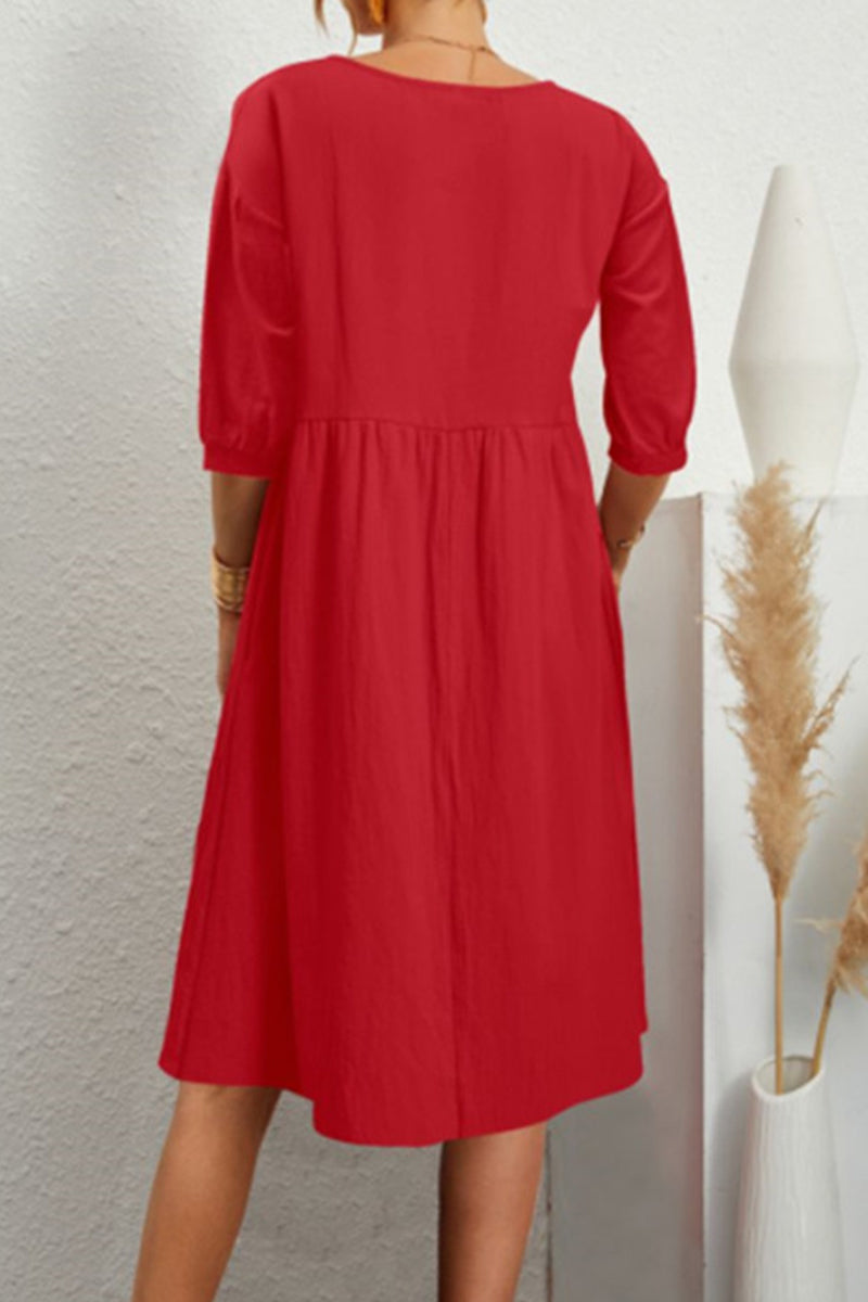 Casual Simplicity Solid Solid Color O Neck A Line Dresses