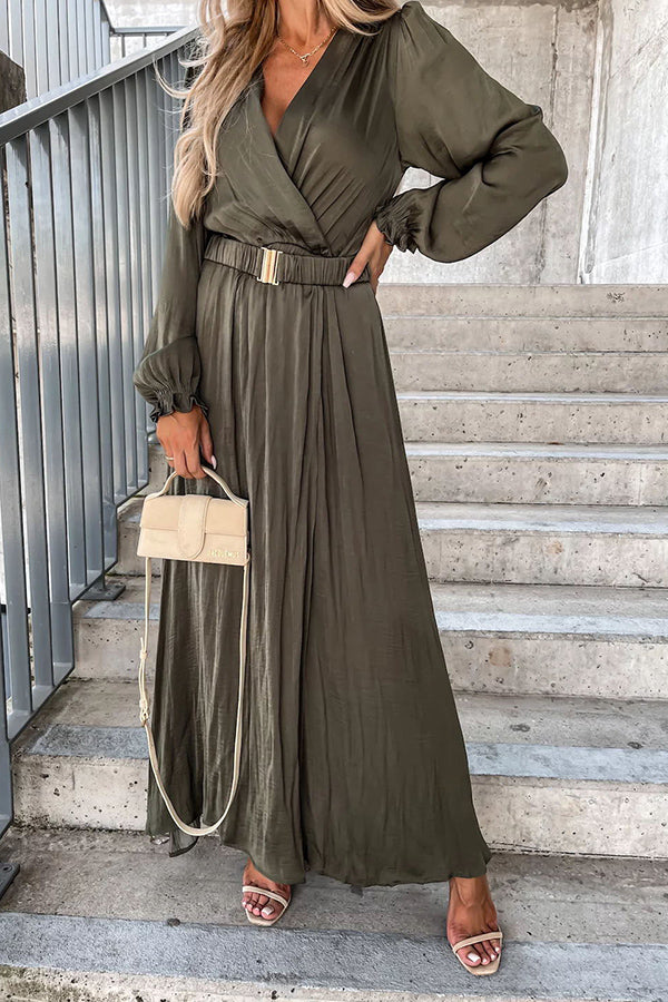 Creating Magic Long Sleeve Belted Maxi Dress