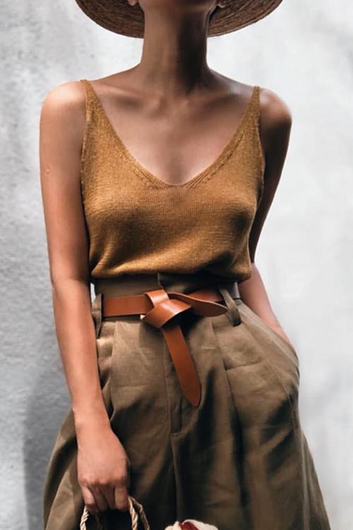 Solid Knit Slip Top