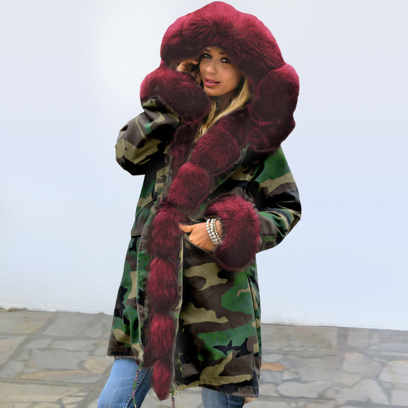 Hooded Faux Fur Lined Warm Coats