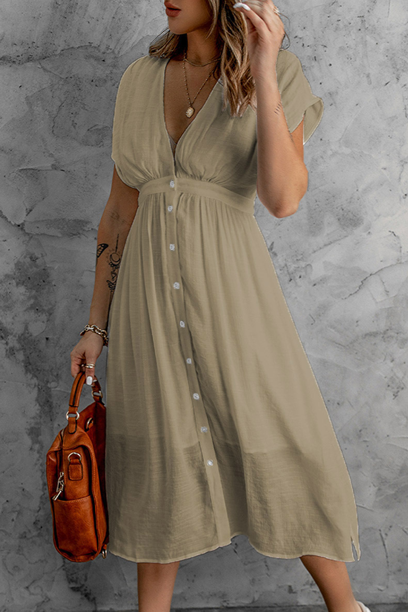 It's Love At First Sight Button Up Midi Dress