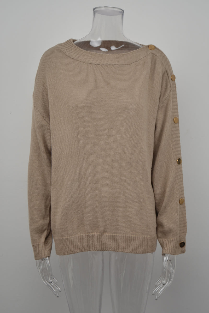 Round Neck Long Sleeve Loose Sweater Top