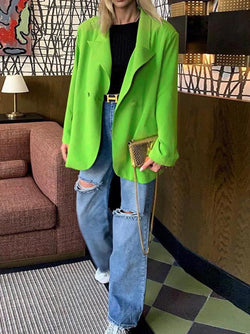 Casual Oversize Solid Color Jacket Coat