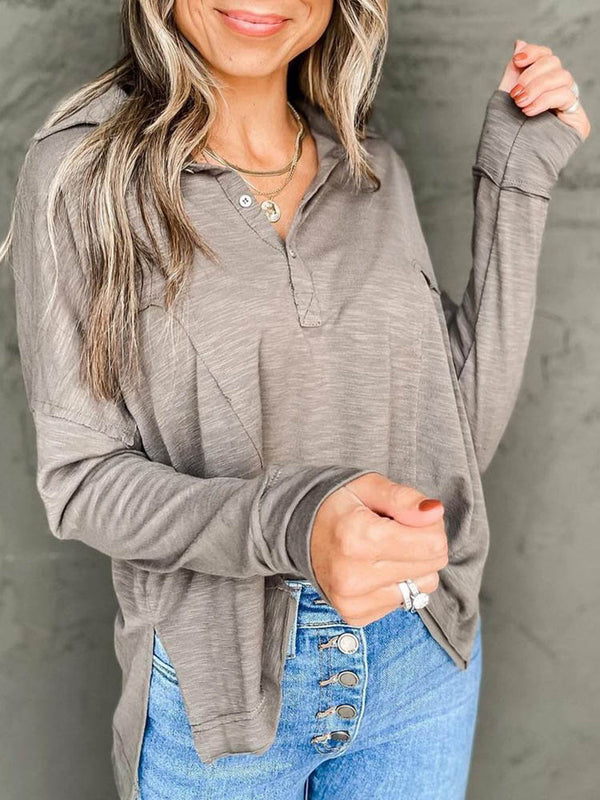 Button Up Long Sleeve Casual Top