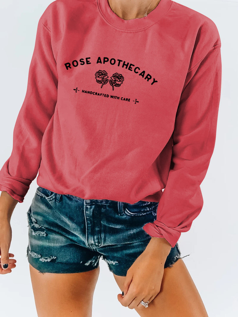 Rose Apothecary Crew Neck Classic Style Long Sleeve Sweatshirt