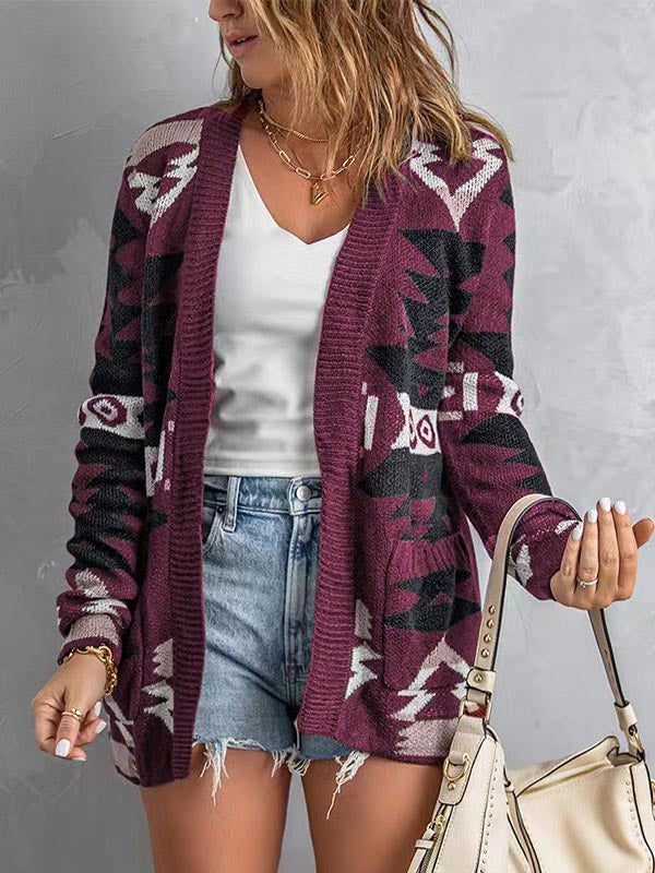 Open Front Long Sleeve Cardigan Sweater