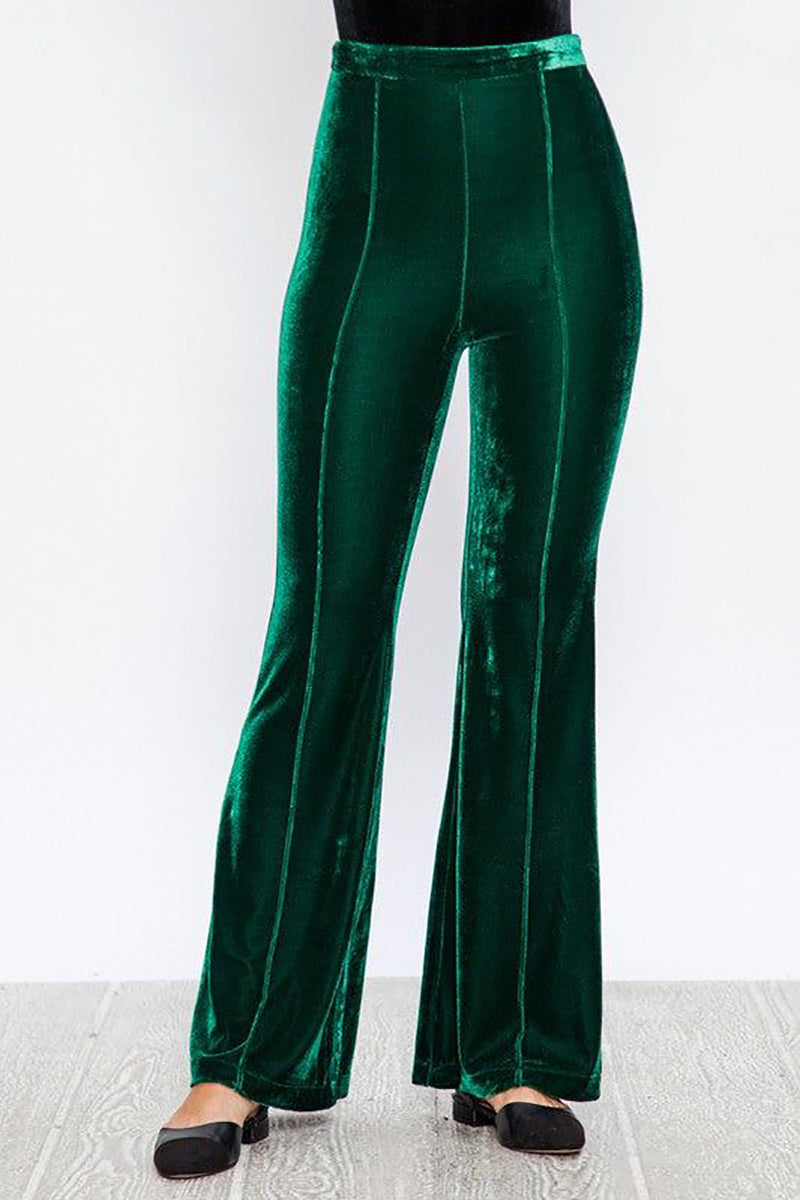 Cheerful Velvet Seam Flares Pants