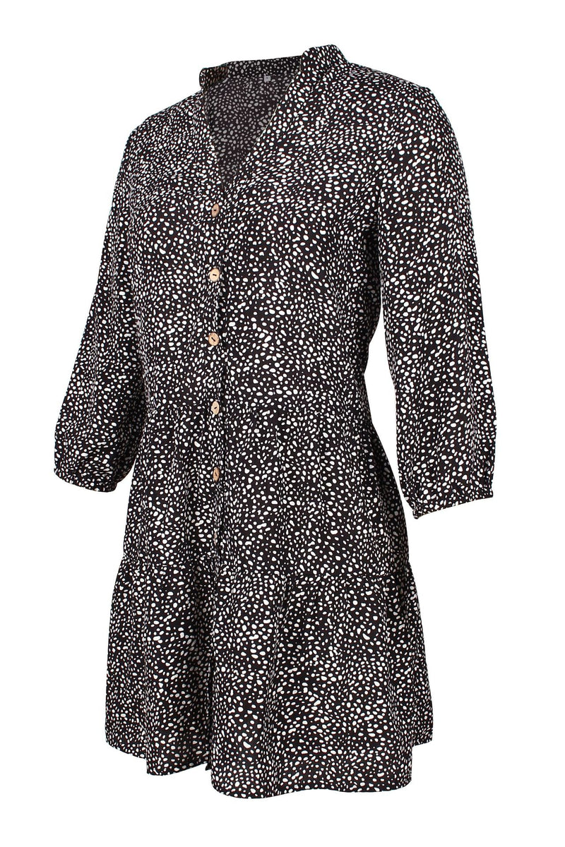 Long Sleeve Mini Dress with Button