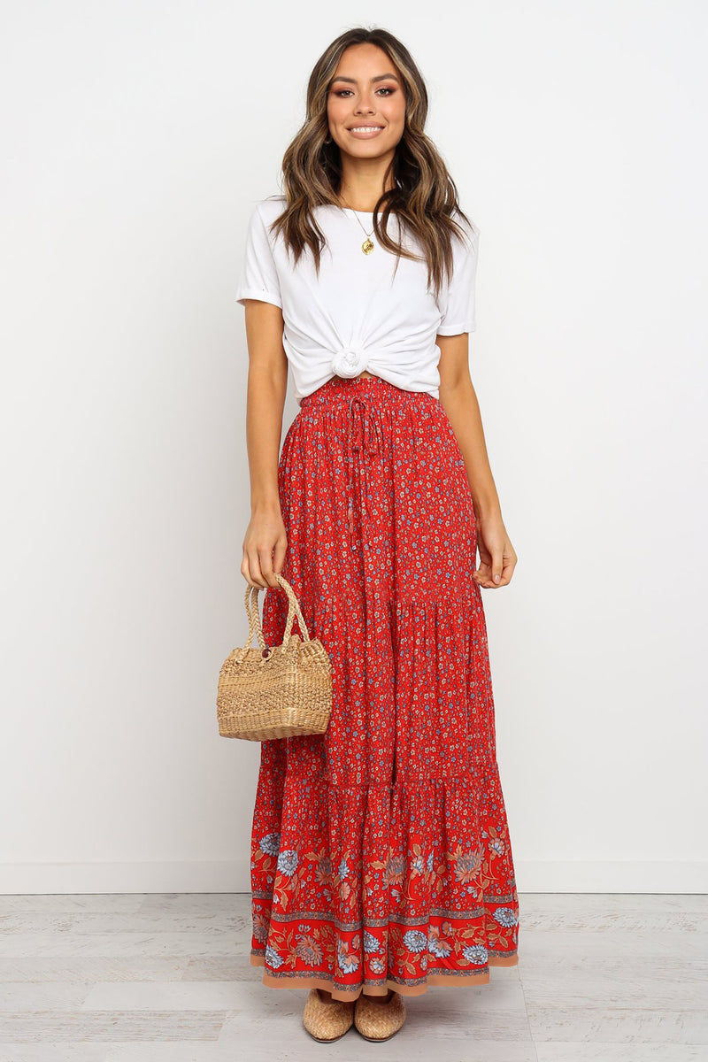 Floral Boho Casual Maxi Skirt – Landing Closet