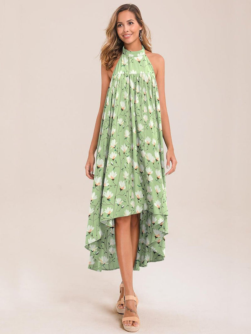 Floral Print Tie Maxi Dress