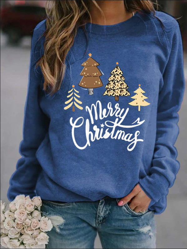 Casual Merry Christmas Printed Sweatshirt