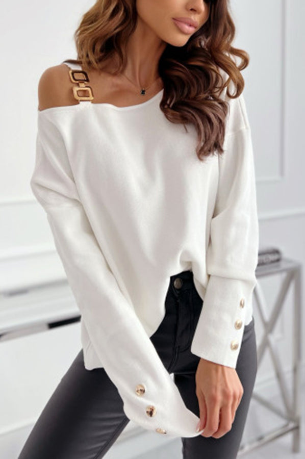 Hello Lovely Cold Shoulder Loose Top