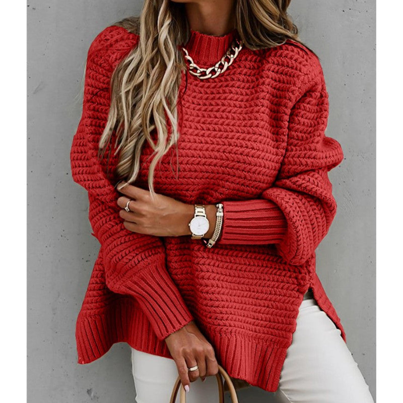 Casual Knitted Crew Neck Sweater