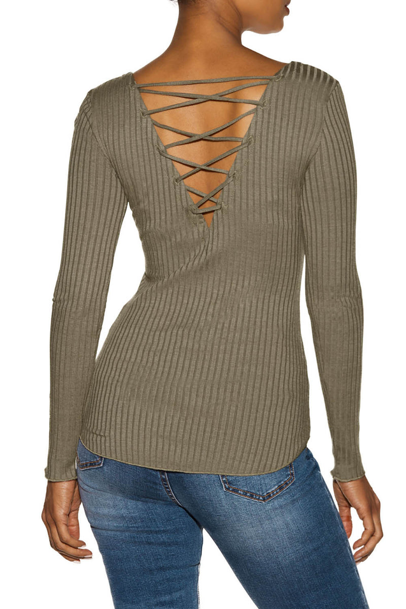 Long Sleeve Plain Scoop Neck Sweater