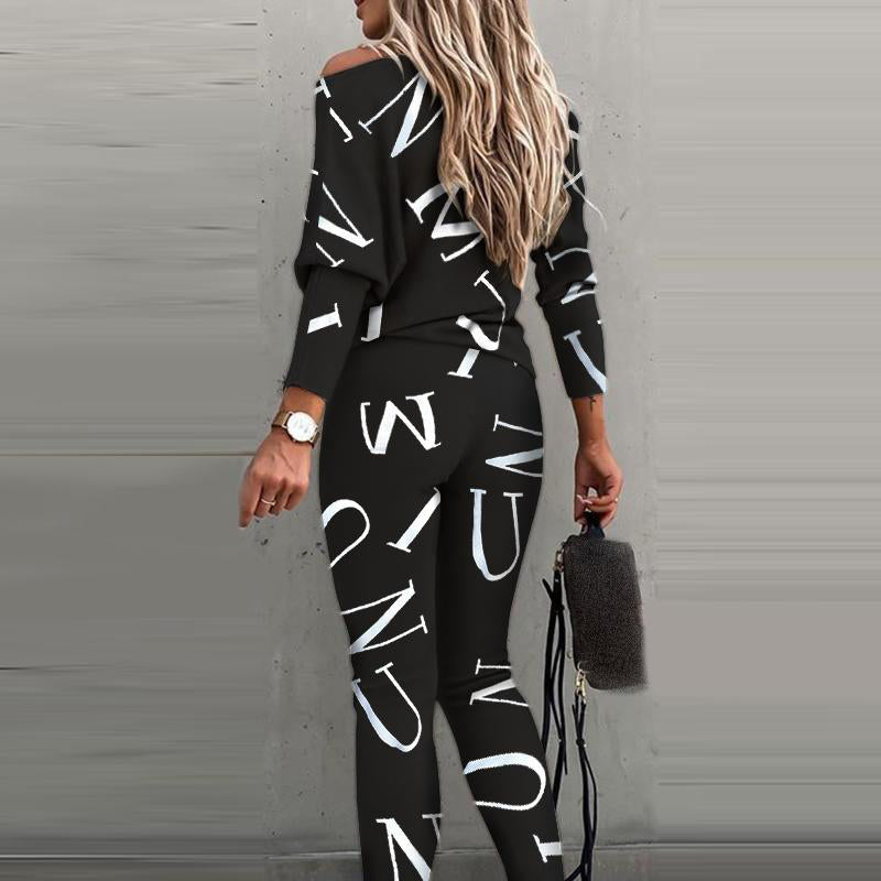 Causal 2 Piece Outfits Romper Round Neck Long Pant Jumpsuit