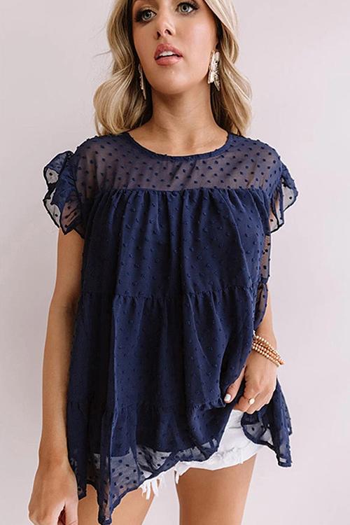 Oh Darling Swiss Dotted Flare Top - 4 Colors