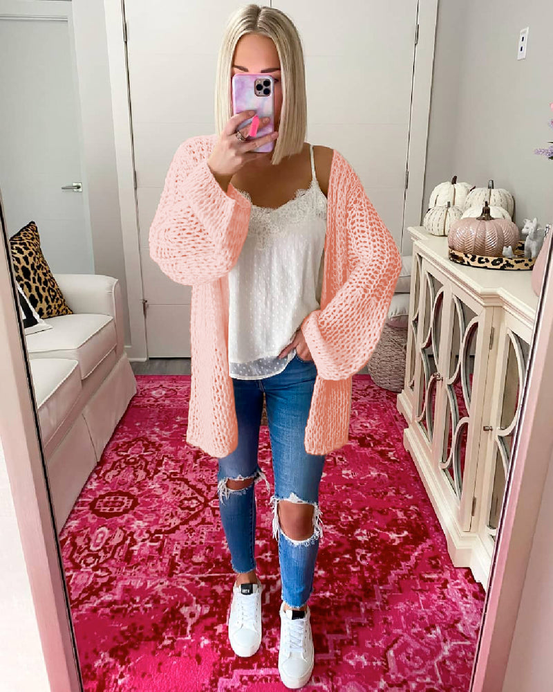 Open Front Chunky Knit Cardigan Oversized Sweater