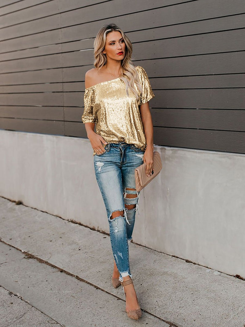 One Step Ahead Sequin Top