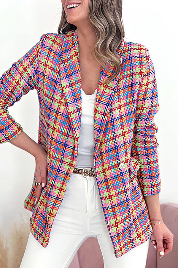 Sunrise In Your Eyes Multi Plaid Blazer