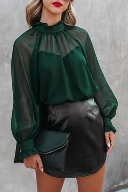 Glimpse of Glam Sheer Ruffle Blouse