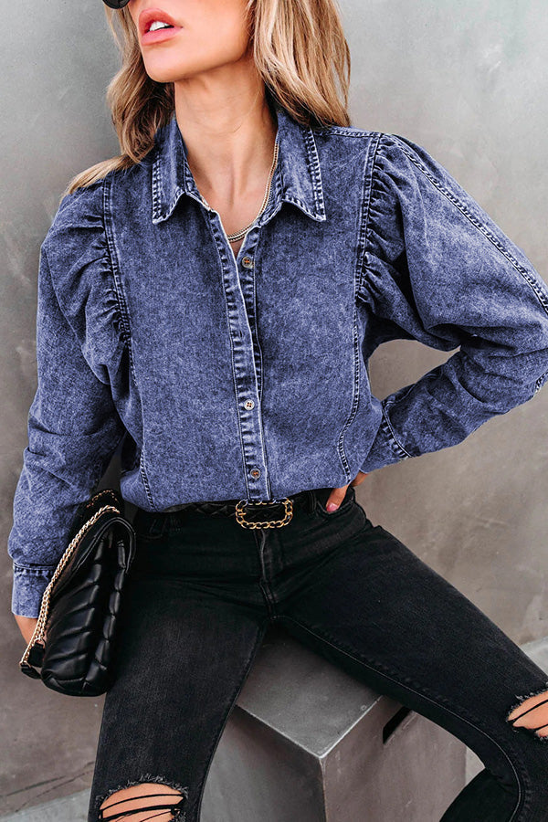 Booker Denim Button Down Top