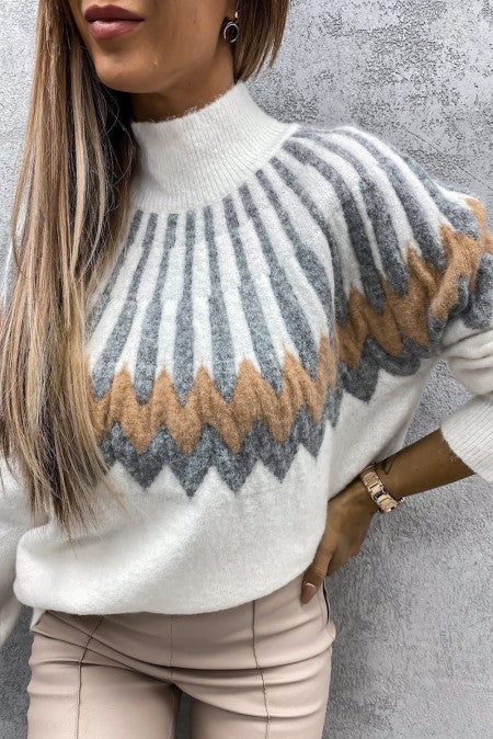 Turtle Neck Long Sleeve Knit Casual Sweater