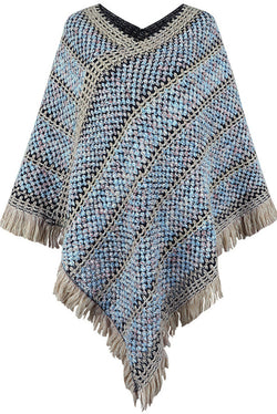 Everything and More Crochet Patterned Knit Poncho