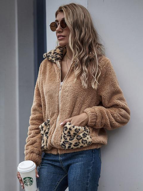 Leopard Print Fluffy Coat