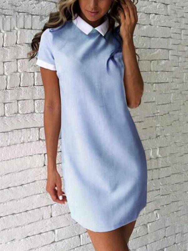 Mini Dress With Short Sleeves - Landing Closet