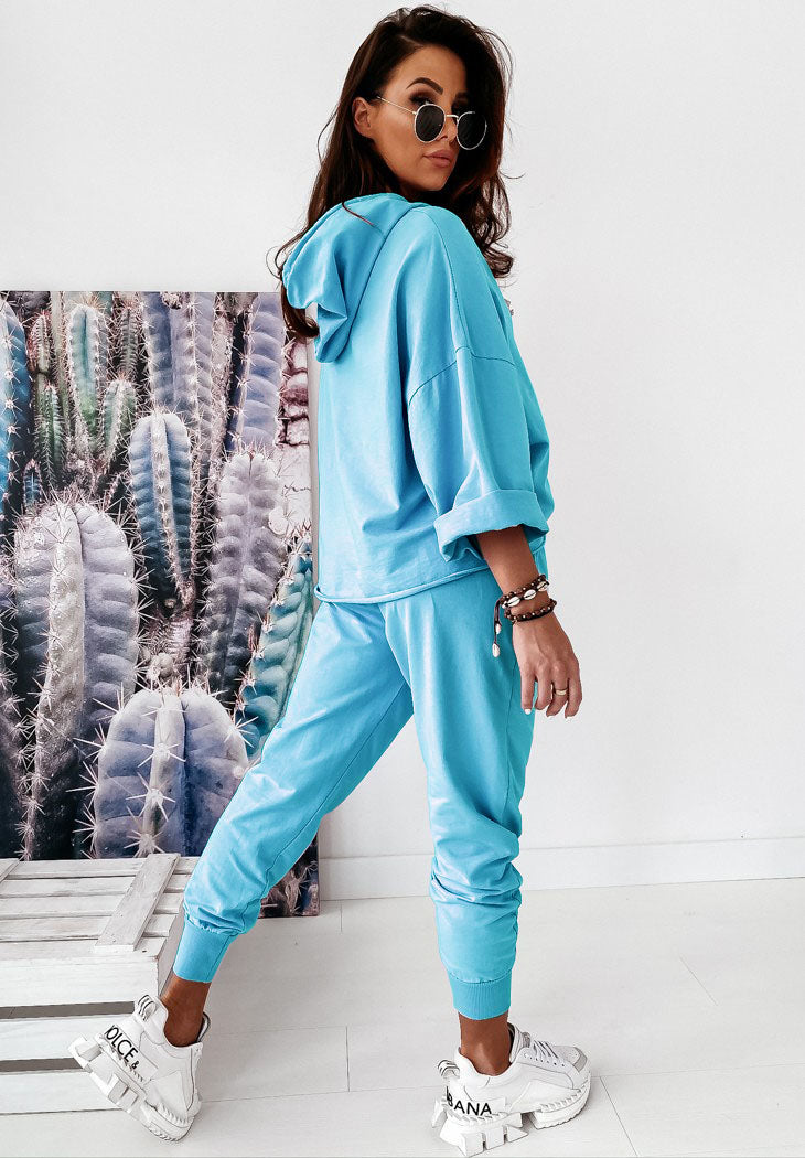 Casual Long Sleeve 2 Piece Outfit Pullover with Long Pants Set