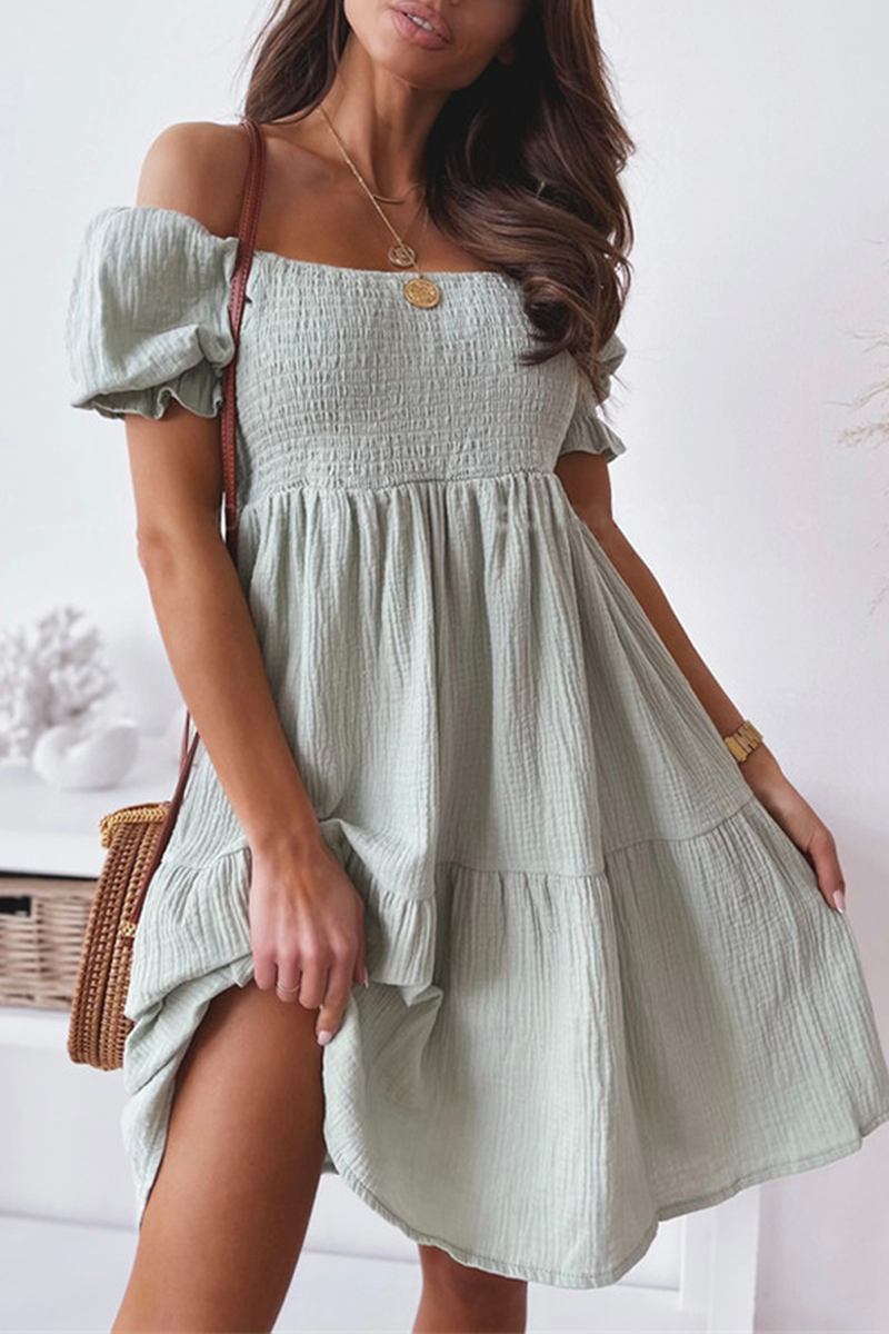 Enjoy The Days Off-shoulder Mini Dresses