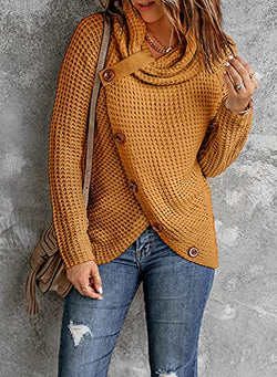 Long Sleeve Chunky Cowl Neck Sweaters