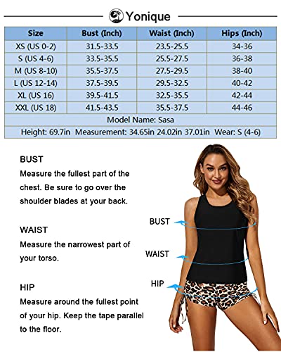 Yonique 3 Piece Athletic Tankini Swimsuits for Women with Shorts