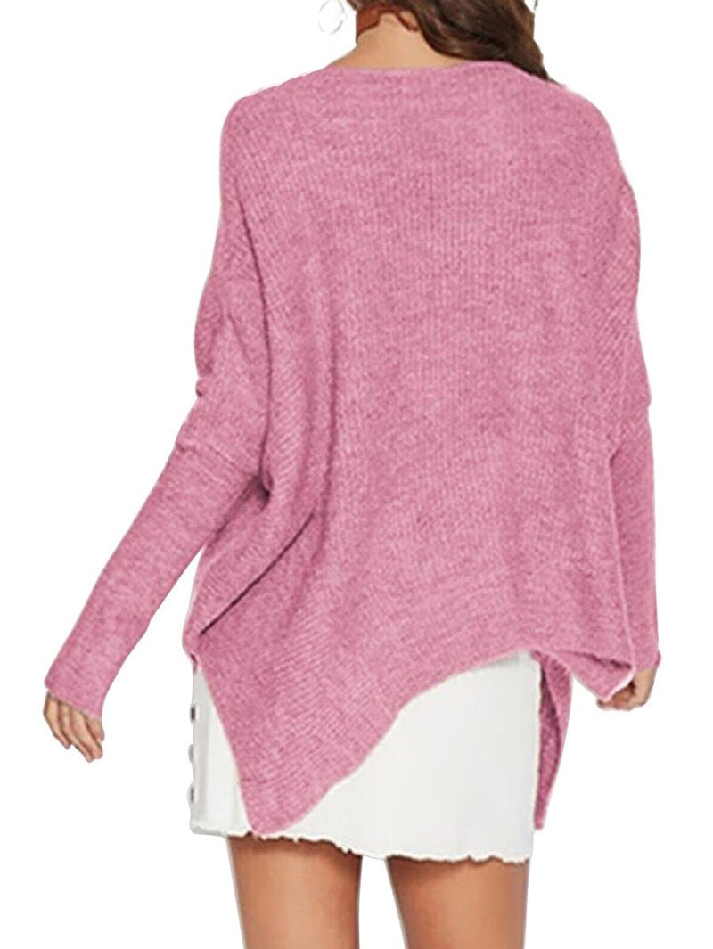 Pink Casual Loose Zipper Sweater - Landing Closet