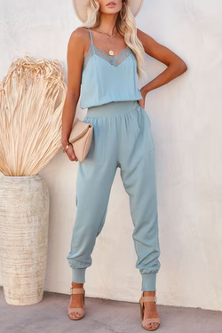 Pocketed Lace Cami Jumpsuit