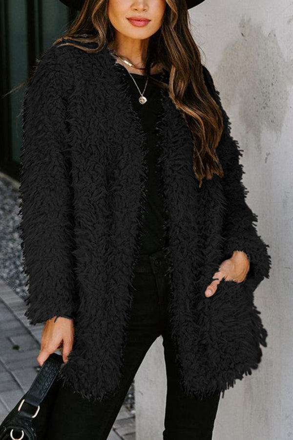 Gorgeous and Soft Pocketed Faux Fur Teddy Coat