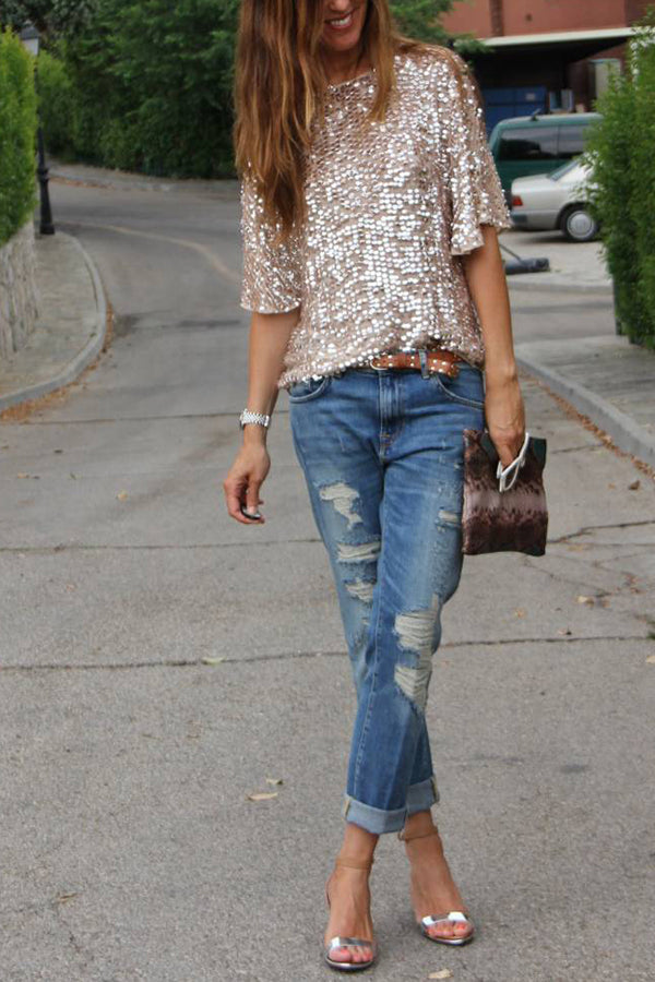 Such A Beauty Sequin Loose T-shirt