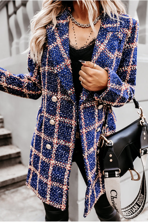 Making Statements Plaid Tweed Blazer