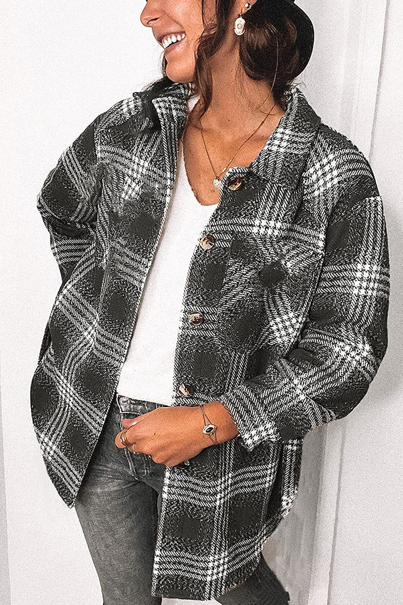 Plaid For Days Button Jackets