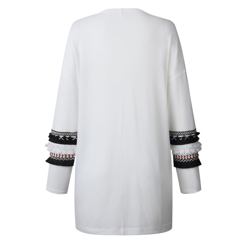 Front Open Long Sleeves Pocketed Cardigan Sweater